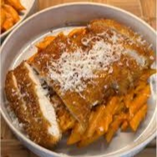 Penne Vodka with Chicken Cutlet