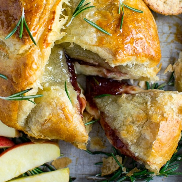 Baked Brie in Puff Pastry.