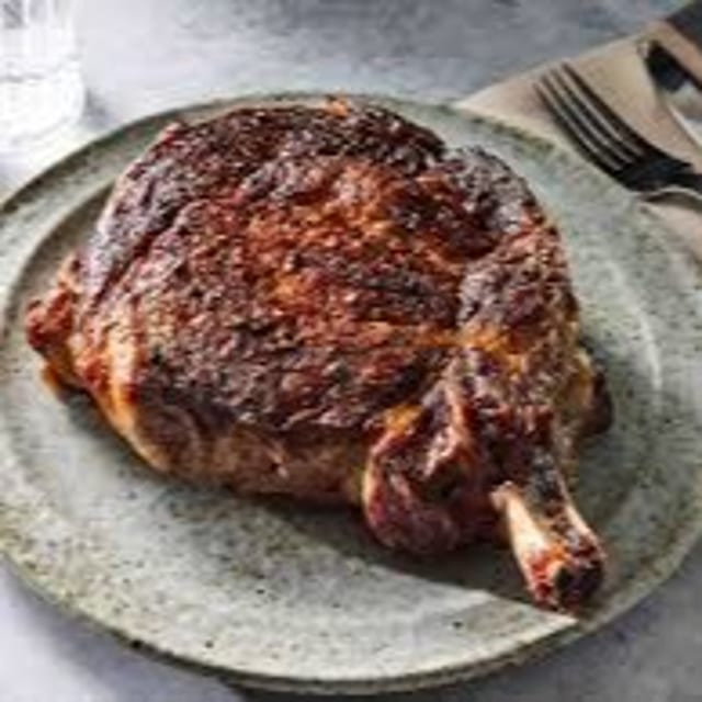 Grass Fed Angus Cowboy Ribeye.