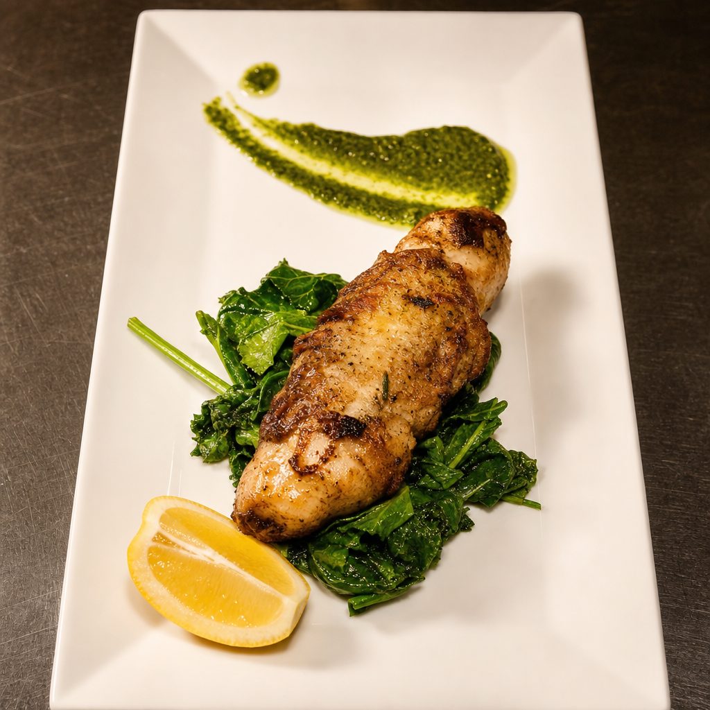 Potato Encrusted Wild Atlantic Salmon.