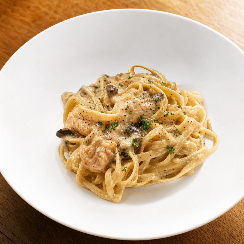 Fettuccine al Salmone.